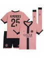 Paris Saint-Germain Nuno Mendes #25 Ausweichtrikot für Kinder 2024-25 Kurzarm (+ Kurze Hosen)